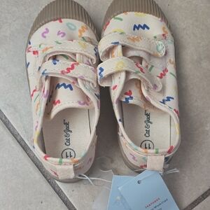 Cat & Jack Cream Sneakers with Velcro Strap